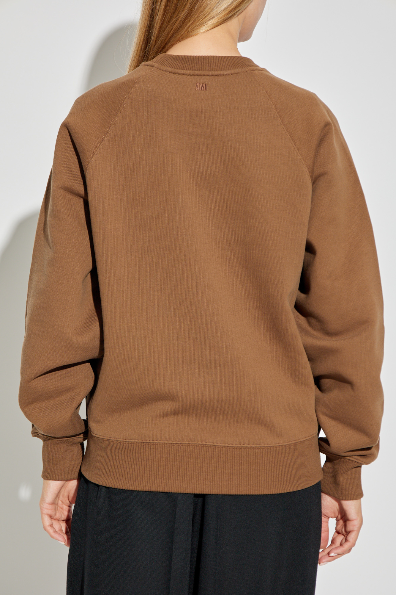 【送料&関税込】Ami Alexandre Mattiussi Logo Brown Hoodie Ami Alexandre Mattiussi Ami De Coeur Logo Hoodie In Brown